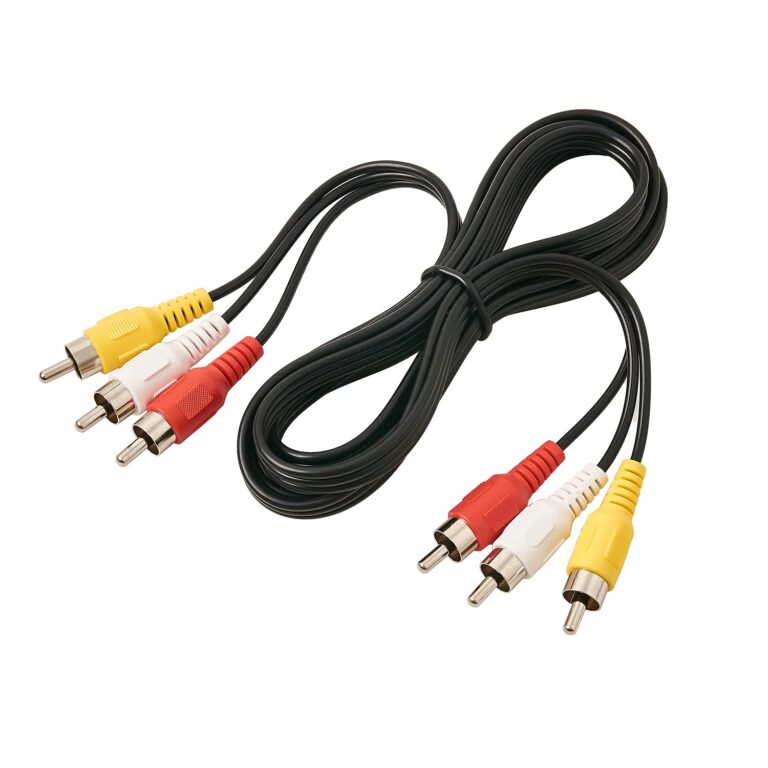 3 RCA Cable Audio Video Composite Cable, 5 ft RCA 3-Male to 3-Male, for TV, VCR, DVD, Satellite, and Home Theater Receivers QS ENTERPRISE