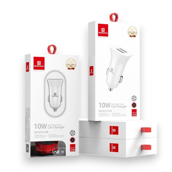Biboshi 3.1A Dual USB Fast Car Charger – Smart Auto Adapter for All Mobile Phones, Quick Charge with LED Indicator (2 USB Ports)