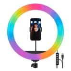 MultiColor RGB Ring Light 12 Modes with Mobile Holder - 36CM – image 2