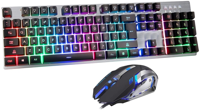 Latest Gaming Keyboard & Mouse Set | Backlit LED Professional 104 Keys Keyboard & Mouse Combo RGB
