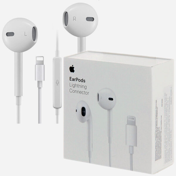 Apple Original EarPods with Lightning Connector – Authentic Wired Handsfree for iPhone, High-Quality Sound, Built-in Mic & Remote