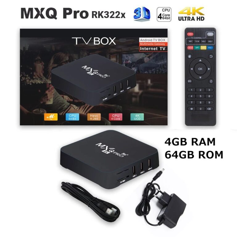 MXQ PRO 4K TV BOX Android HDR Ultra-HD Video 2.4G 5G WiFi 4gb+64gb