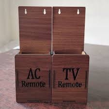 Tv Remote Stand / Mobile Stand with Keys Holder - Wooden Material