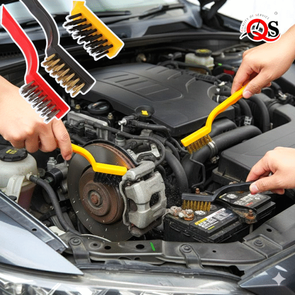 3-in-1 Cleaning Brush Set – Metal, Brass & Nylon for Car & Home