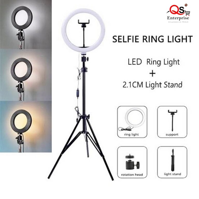 26CM Ring Light With 7 Foot Stand for Video Making & Photography QS Enterprise