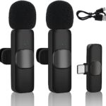 K11 Double Wireless Microphones – Dual Clip-On Lavalier Mic for iPhone & Android | Noise Reduction