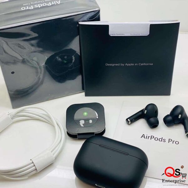 Airpods PRO Matte Black with wireless charging case - High Quality