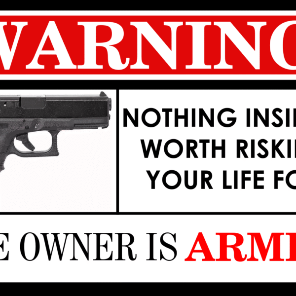 Handgun Gun Owners Security Warning Sticker Decal -Protect Your Rights And Property