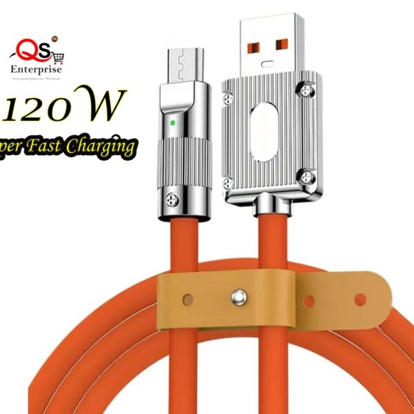 BYZ USB to Lightning1.2Meter Silicone soft Data Cable 120watt Fast Charging QS ENTERPRISE www.qsenterprise.com