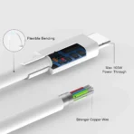 Premium 60W USB-C to USB-C Braided Fast Charging Cable (1m) – Compatible with iPhone 15/16/17, iPad & MacBook - Image 6