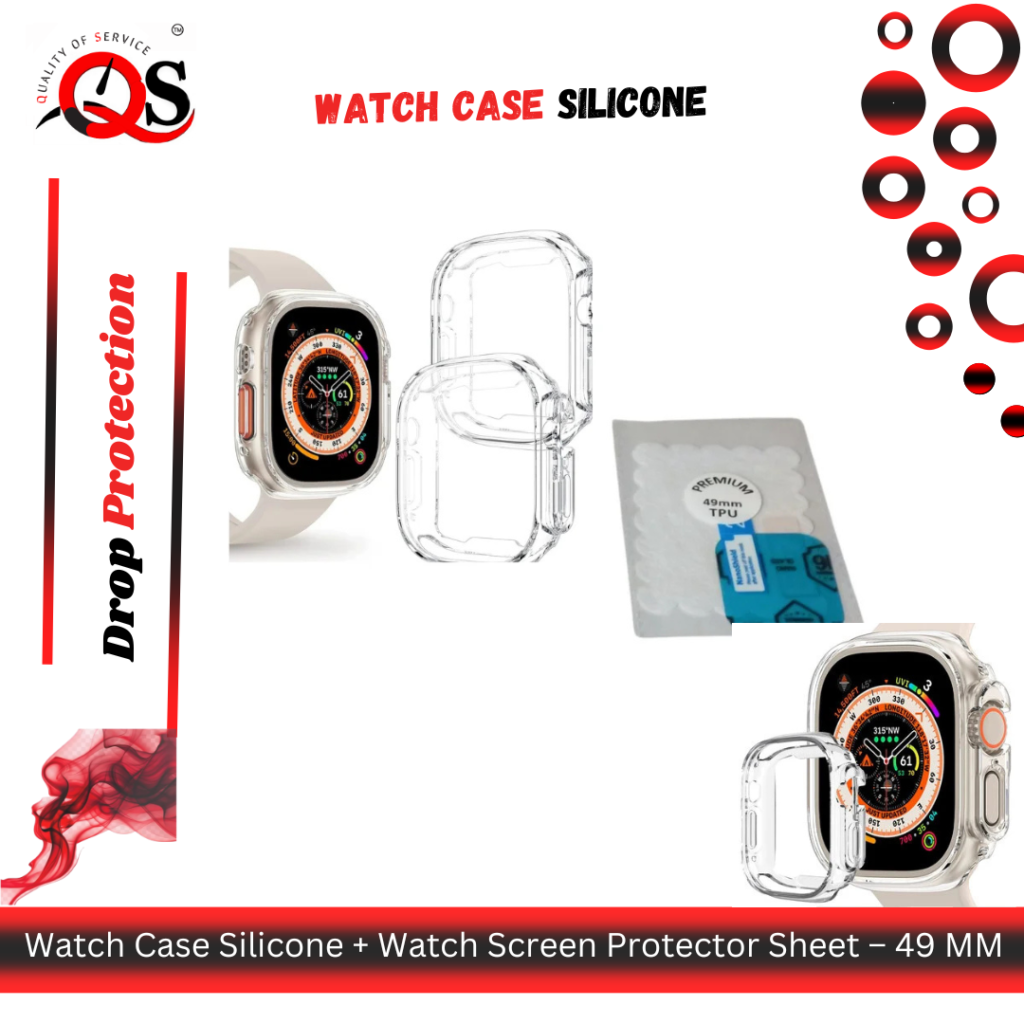 Watch Case Silicone + Watch Screen Protector Sheet – 49 MM