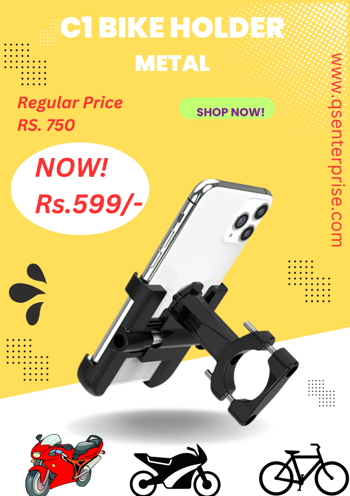 c-1 Mobile Phone Bike Holder