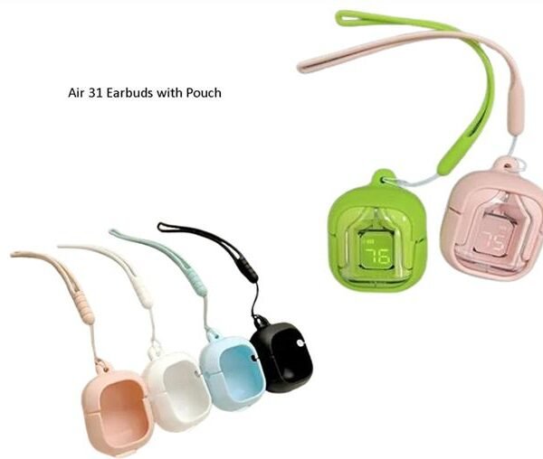 Air31 Wireless Transparent Earbuds with Pouch