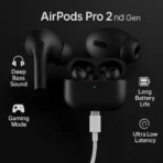 AirPods Pro 2 Display ANC Wireless Headset - Matt Black ORIGINAL - Image 2