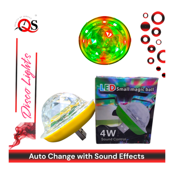 The LED Small Magic Ball Sound Control DJ Stage Light is an essential accessory for anyone looking to elevate their event with vibrant and dynam