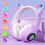 Cat Headphones – Wireless Bluetooth Headset with LED Lights & Mic – Kids & Adults – image 4