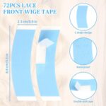 Lace Front Waterproof Wig Tape – Double-Sided Lace Adhesive Strips for Hairpieces, Toupees & Wig Attachment (4-Layer Pre-Cut)