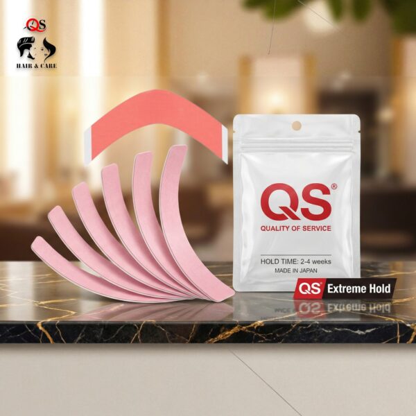 QS Strong Red Pink Wig Tape Strips – Hair System Adhesive with Extra Grip | SensiTak Quality