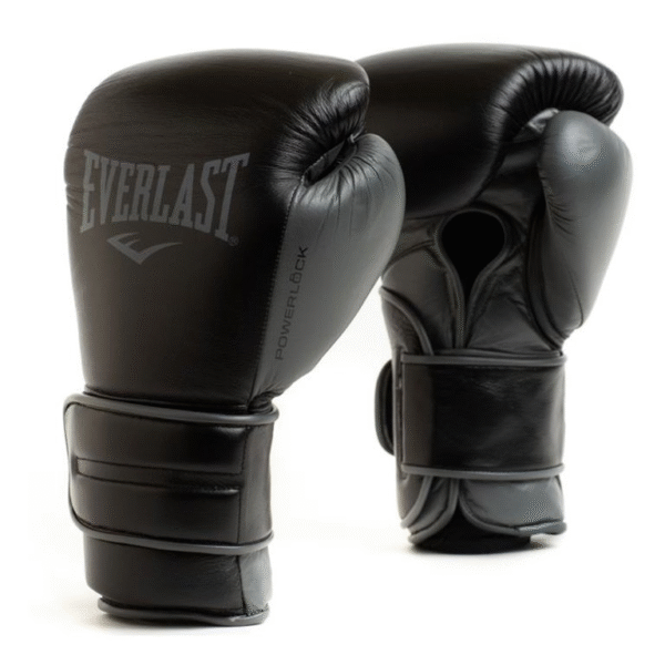 Everlast Powerlock 2 Leather Training Gloves Pair - black/grey