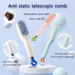 Self Cleaning Hair Brush - Soft Telescopic Hair Comb - Anti-Static hair Brush – image 6