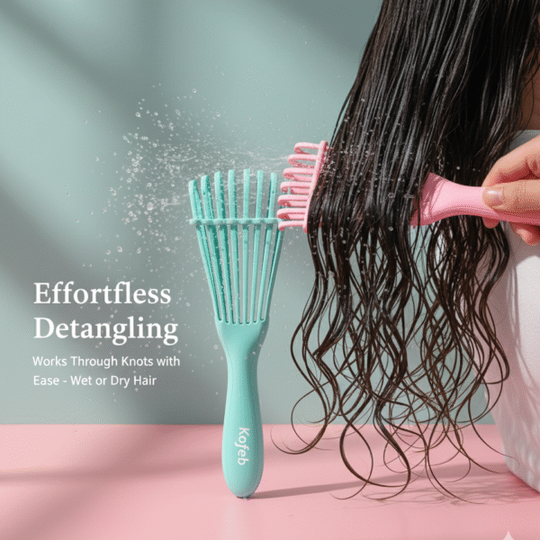 KOFEB Premium Curly Hair Comb – Gentle Soft Brush for Sensitive & Frizzy Hair