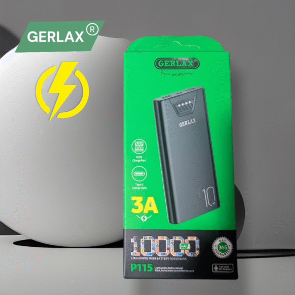GERLAX 10000mAh Lithium Battery Branded Slim PowerBank - Fast Charging