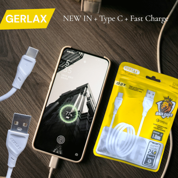 GERLAX Type C Data Cable - 4 Core Copper Wire 3Amp