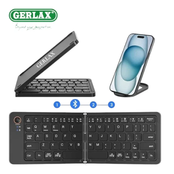 Gerlax 11 INCH FOLDABLE and RECHARGEABLE BLUETOOTH KEYBOARD