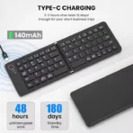 Gerlax 11 INCH FOLDABLE and RECHARGEABLE BLUETOOTH KEYBOARD – image 3