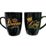 Royal Queen & King Ceramic Coffee Mug – 400ml Lovely Design Tea/Coffee Cup, Perfect Gift for Loved Ones