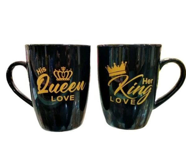 Royal Queen & King Ceramic Coffee Mug – 400ml Lovely Design Tea/Coffee Cup, Perfect Gift for Loved Ones