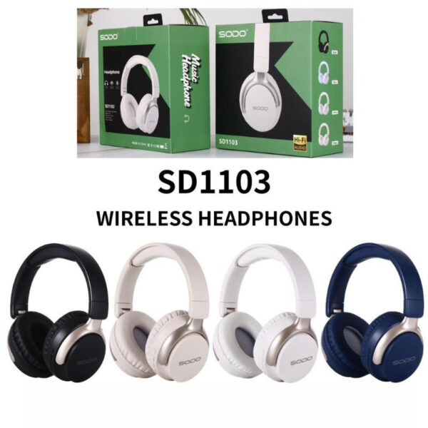 SODO SD-1103 Bluetooth Wireless Headphone Builtin Mic AUX And TF Card FM Support