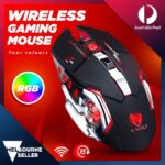 RGB Gaming Wireless Mouse (Metallic) – Dual Mode 2.4GHz Dongle + Bluetooth | Rechargeable | High-Precision Sensor | Ultra-Silent Ergonomic Design