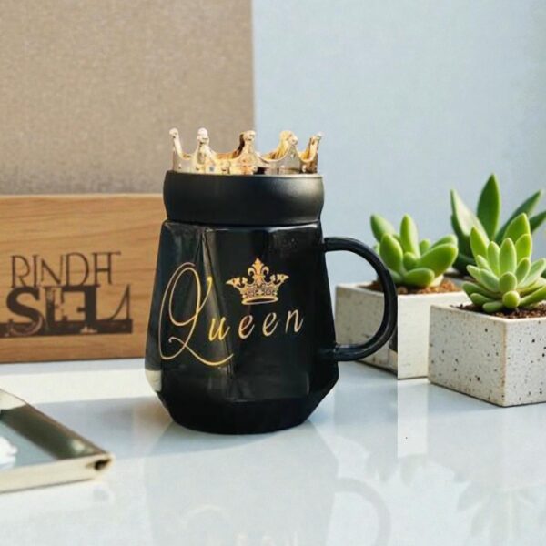 King & Queen Couple Coffee Mug Set – Romantic Ceramic Cups for Couples