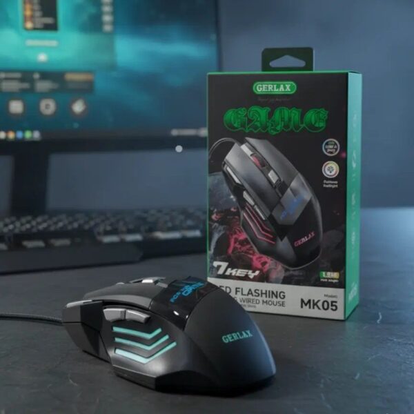 GERLAX RGB Gaming Mouse – 3200 DPI Ergonomic Wired Optical Mouse