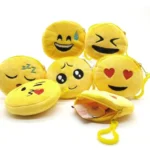 kofeb® Cute Emoji Small Smiley Pouch for Return Gift, Coin Pouch, Small Sling Bag, Memory Card, Pendrive, Jewelry, Earphones Pieces 10cm (4 inch) Pack of 2