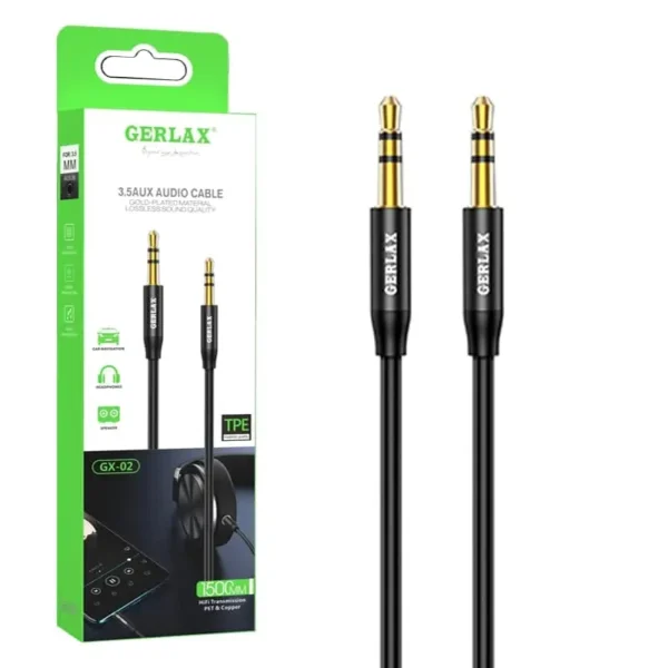 Gerlax AUX Cable 3.5mm Stereo Audio Jack – High Quality