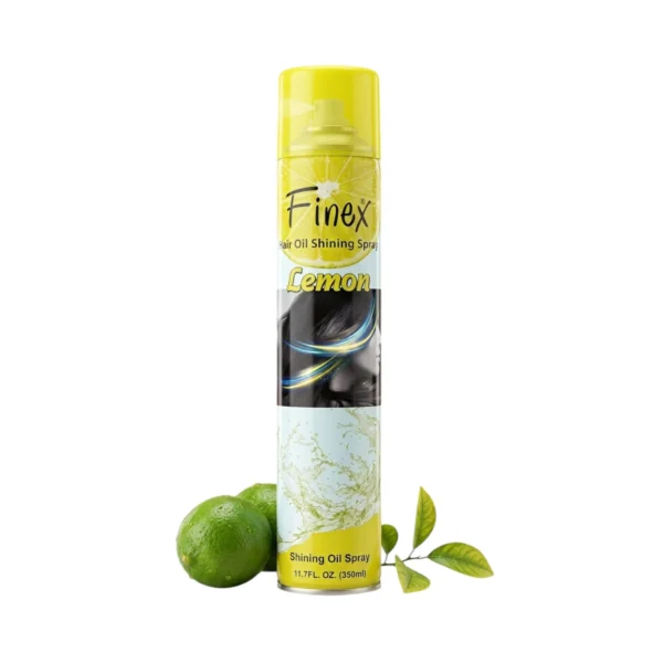 Finex Lemon Hair Oil Shining Spray (350ml) – Instant Gloss & Frizz Control for All Hair Types