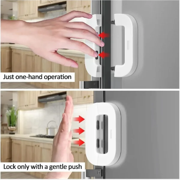 Refrigerator Door Lock with Double Press Unlock Baby Safety  Protection