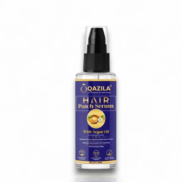 Qazila Hair Patch Serum | 24-Hour Shine & Natural Look | Anti-Frizz Detangling | 60ml