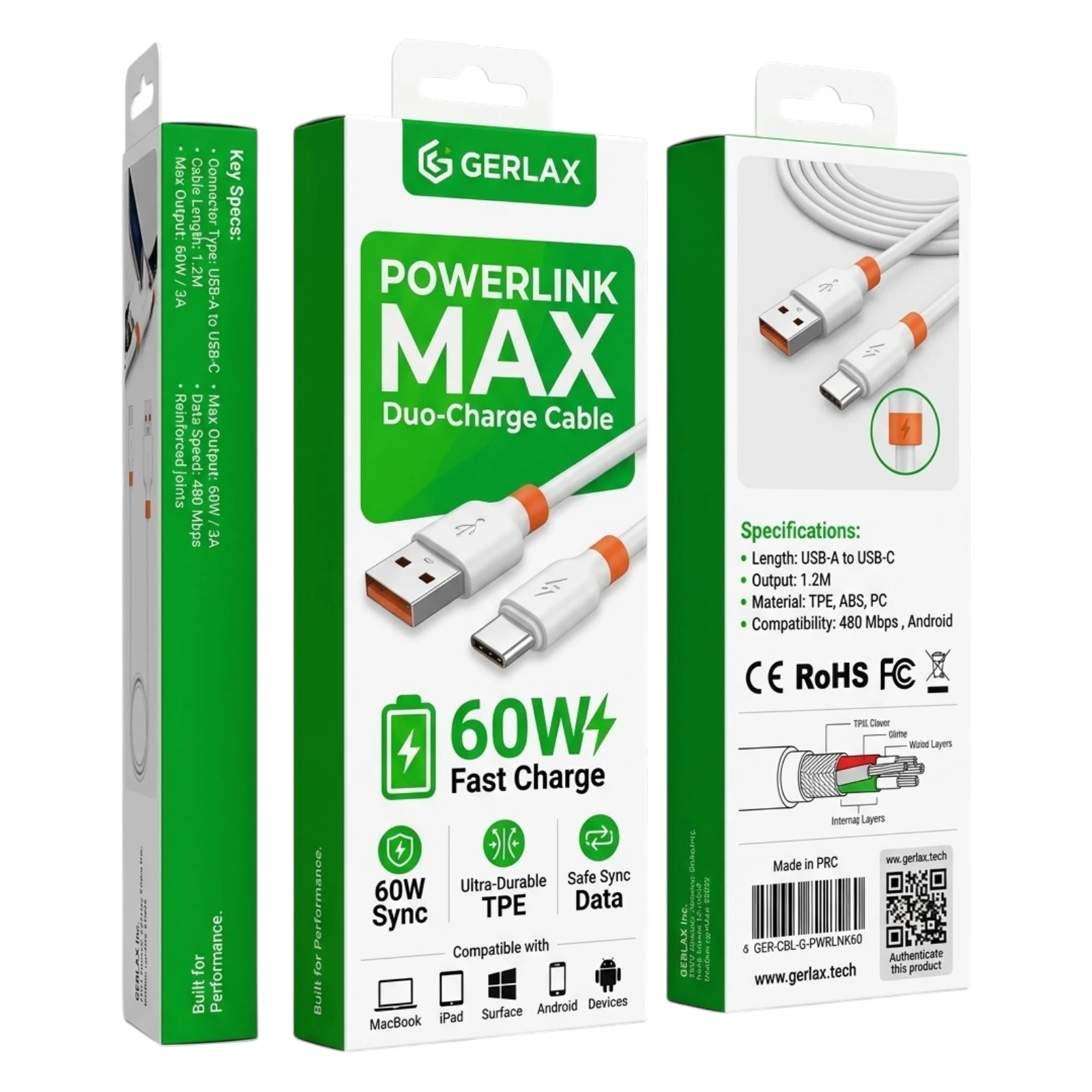 Gerlax 60W Type c Cable Gerlax 60W Type c Cable
