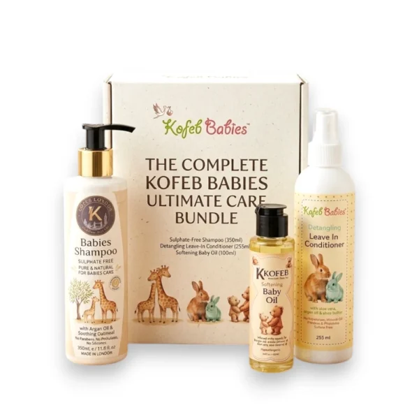 Kofeb Babies Hair & Body Care Trio Set | Pure, Natural & Tear-Free Baby Care