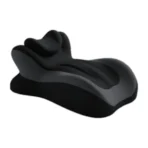 Black memory foam napping pillow on white background