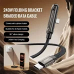 Type-C Fast Charging Foldable Stand Data Cable - 240W - Image 11