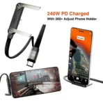 Type-C Fast Charging Foldable Stand Data Cable - 240W - Image 6